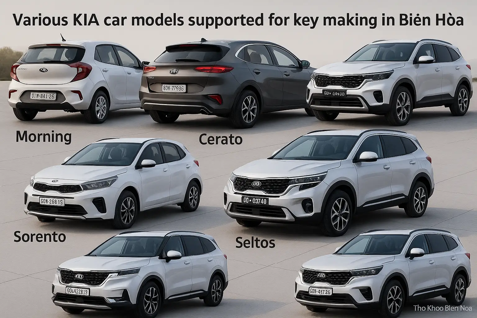 Các dòng xe KIA phổ biến hỗ trợ làm chìa khóa tại Biên Hòa