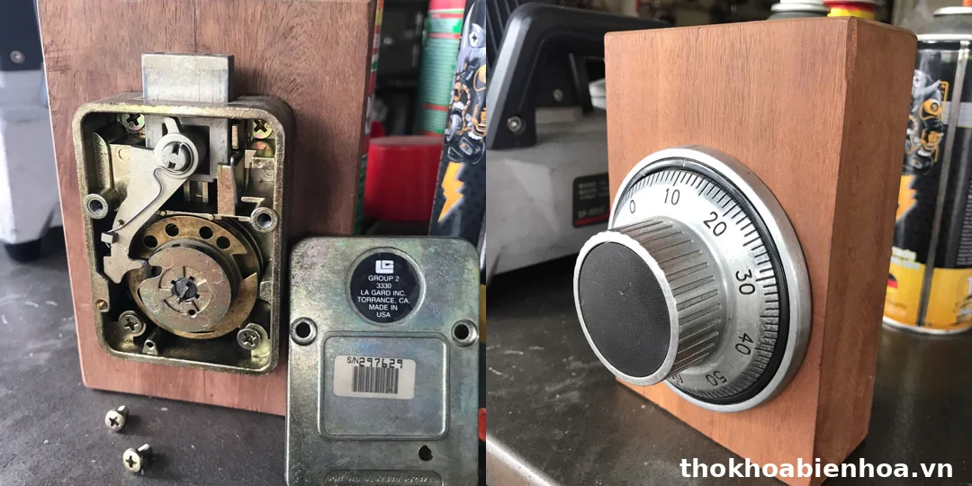 cấu tạo khóa số két sắt cơ mặt trước và mặt sau