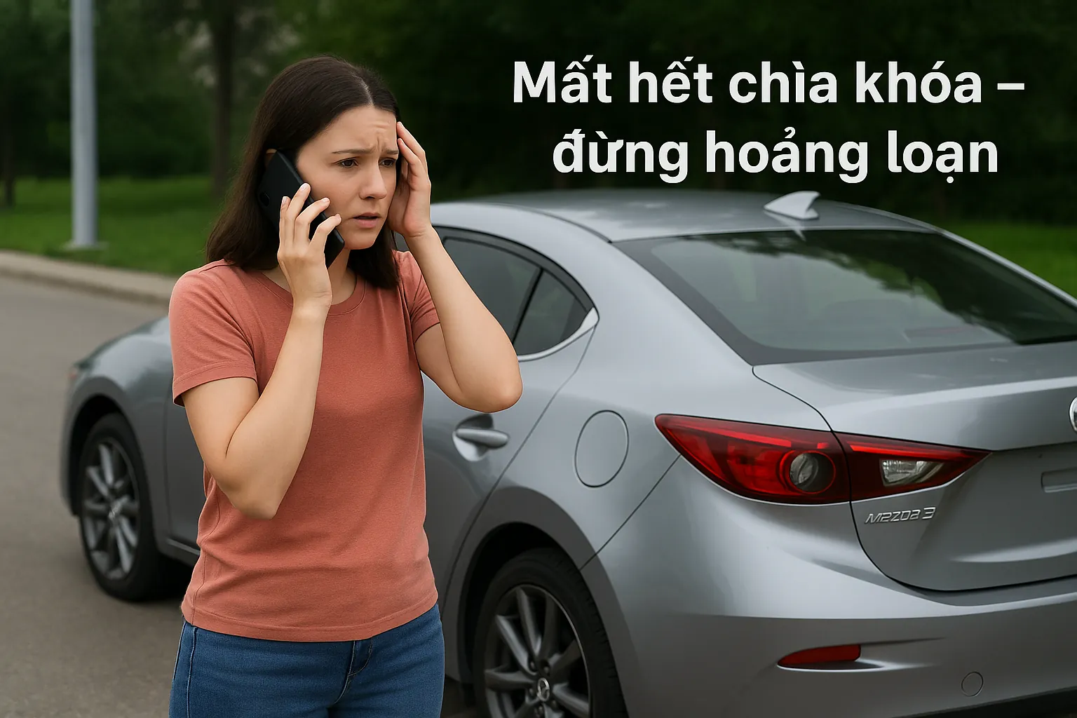 Khách hàng nữ mất hết chìa khóa ô tô Mazda3, gọi thợ khóa tại Biên Hòa